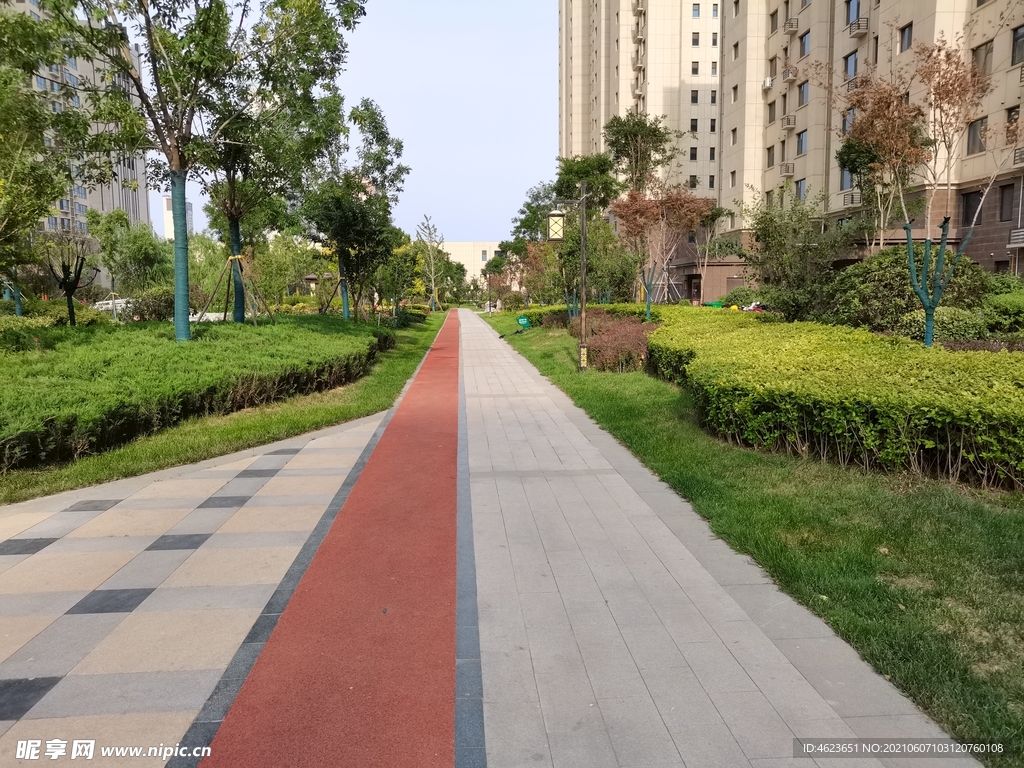 小区内的健身步道