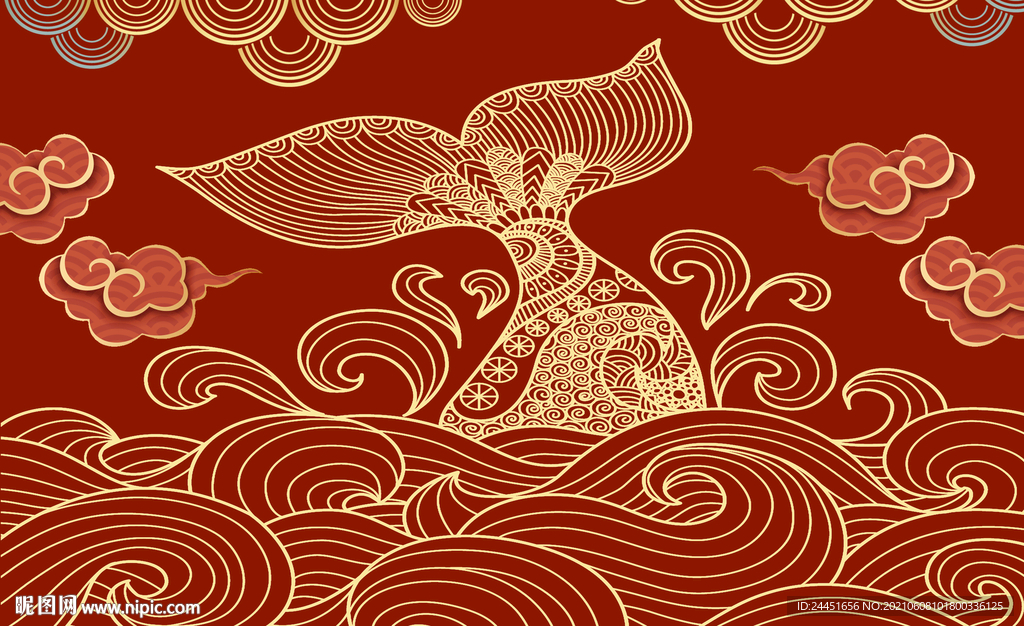 古典大鱼装饰画