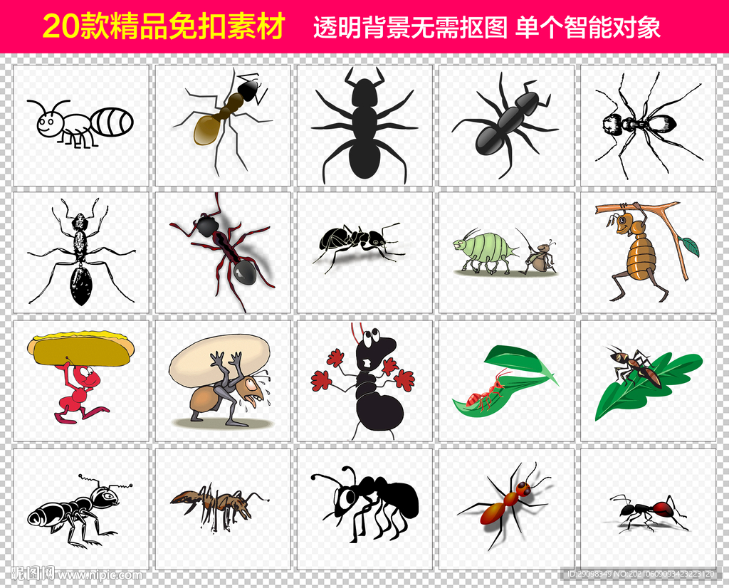 蚂蚁免抠素材