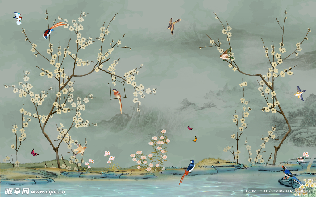 装饰画 花鸟画 新中式 山水 