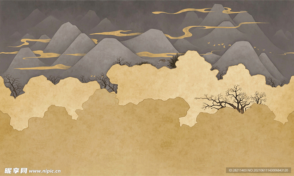 装饰画 花鸟画 新中式 山水 