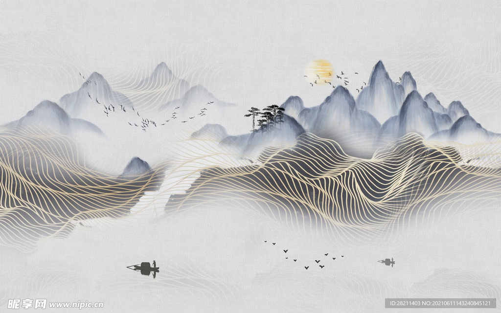 装饰画 花鸟画 新中式 山水 