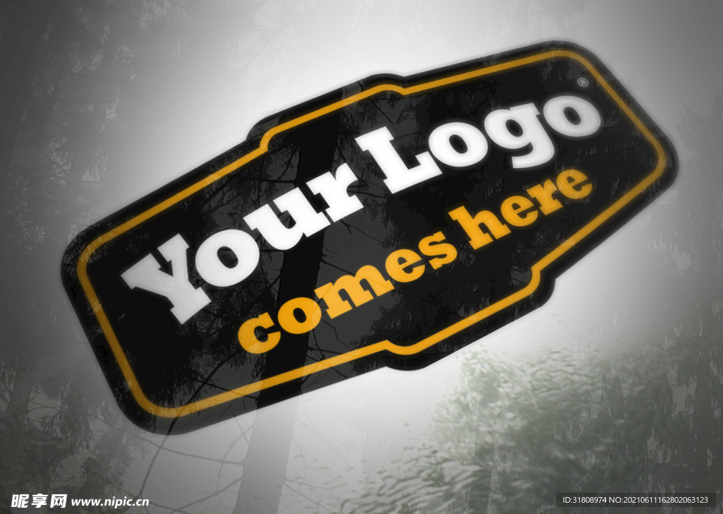 肌理墙上上特色logo样机展示