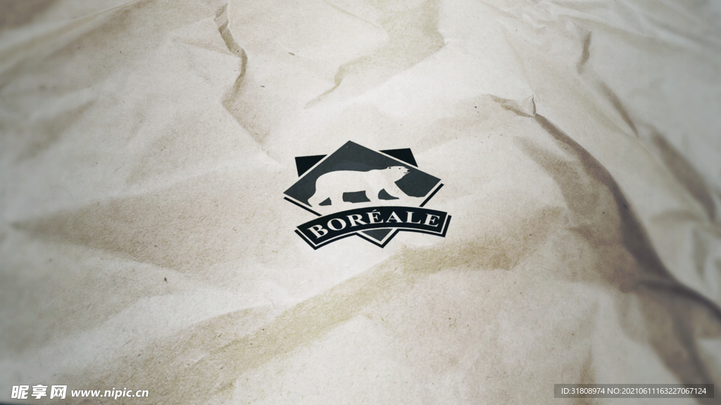 纸张背景特色立体logo样机