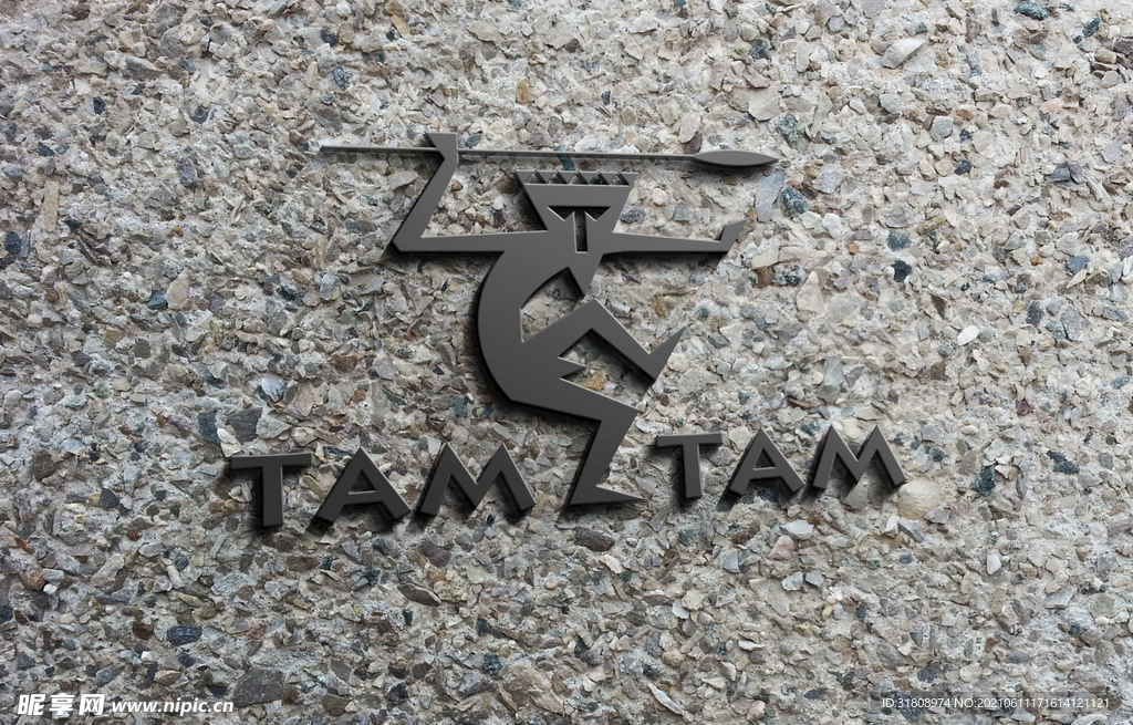 粗糙墙上logo样机展示