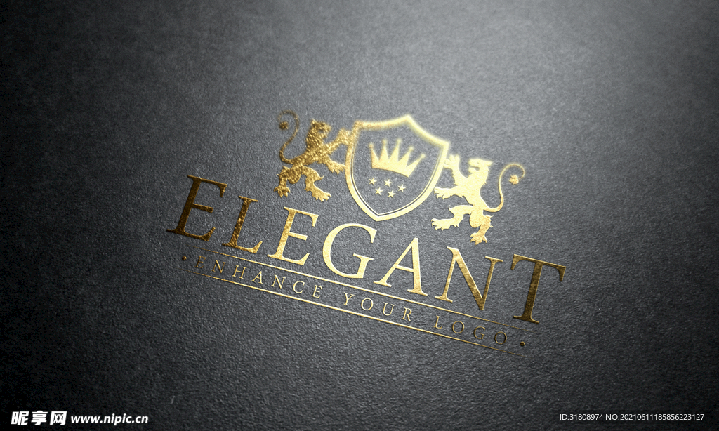 深色背景金色高档logo标志