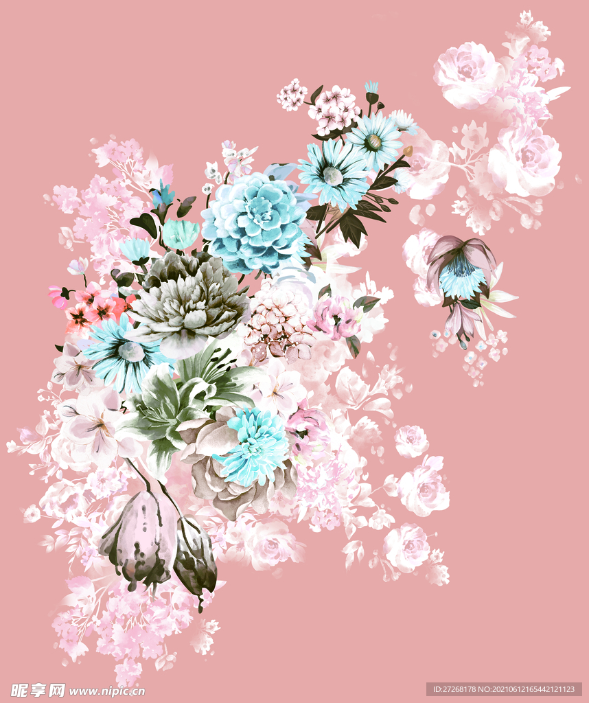 水彩花