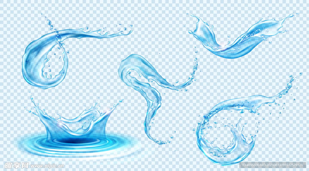 水溅 水花 水元素矢量图