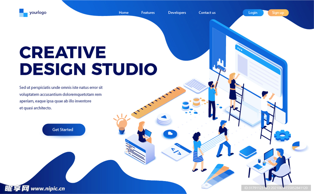 互联网扁平插画