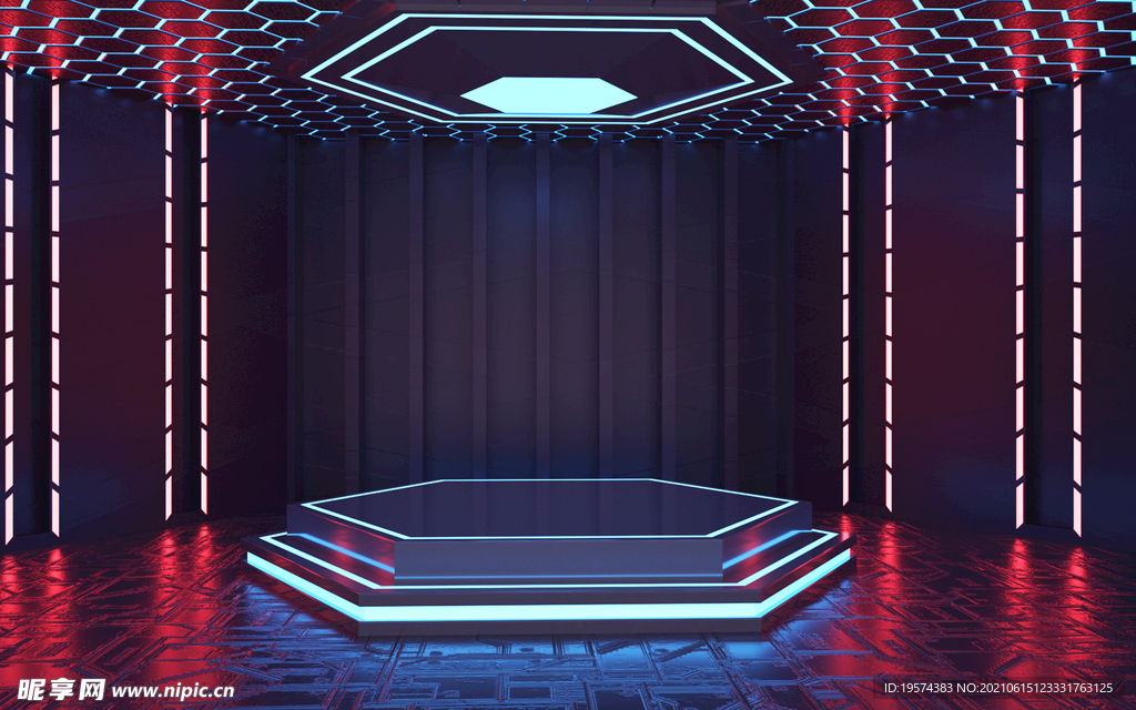 C4D模型炫酷风格电商立体场景