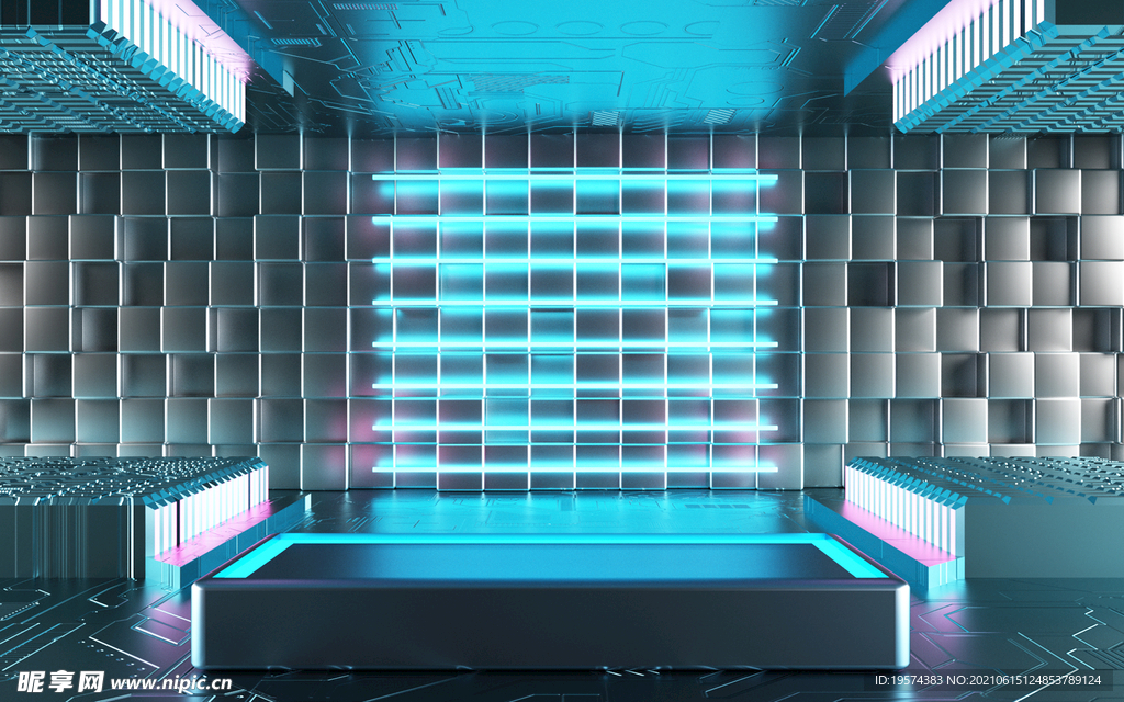 C4D模型炫酷风格电商立体场景