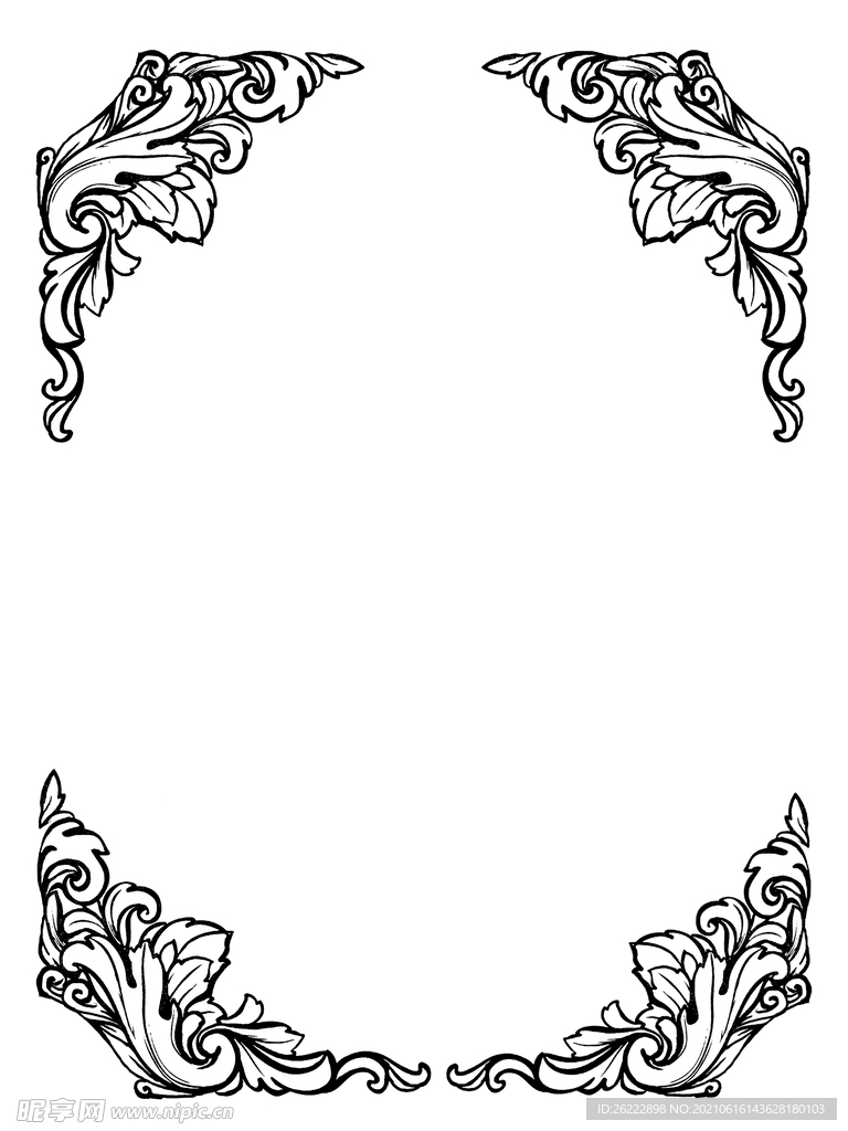 欧美卷花边框 
