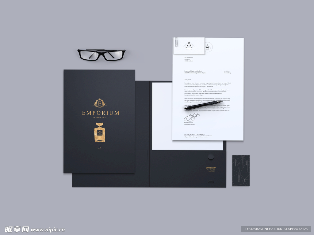 黑白简约VI贴图样机展示