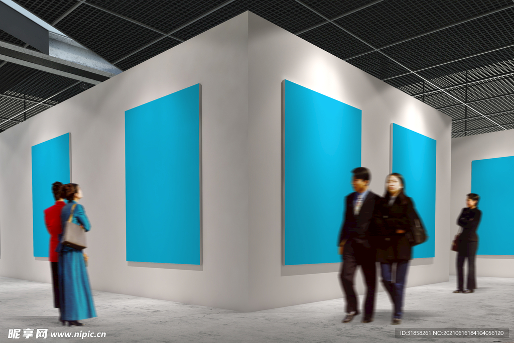 室内宣传展厅展览海报展示样机