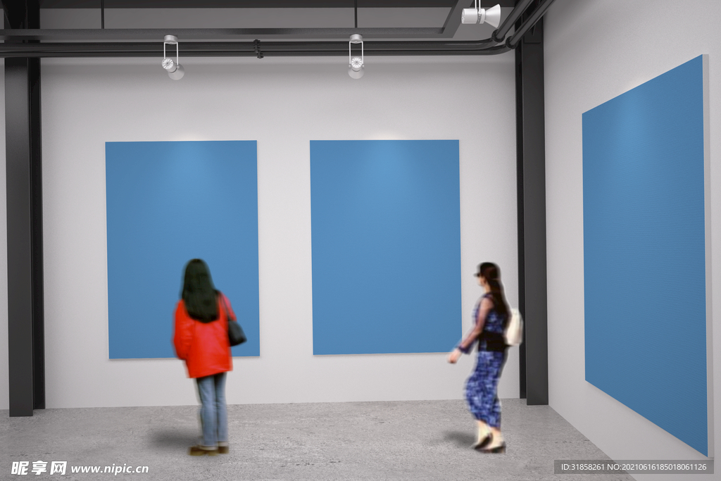 大展厅室内宣传海报展示样机