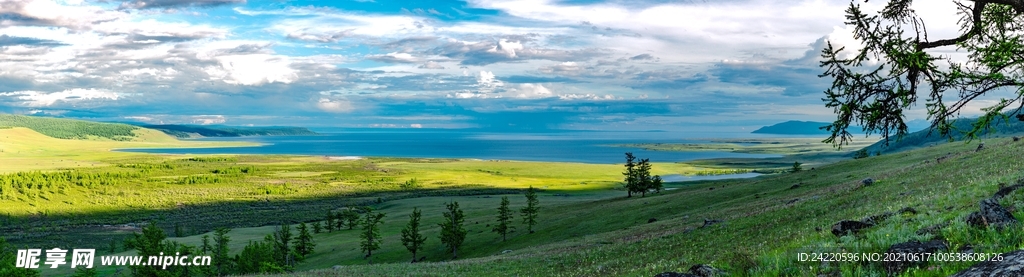 蓝天白云草地