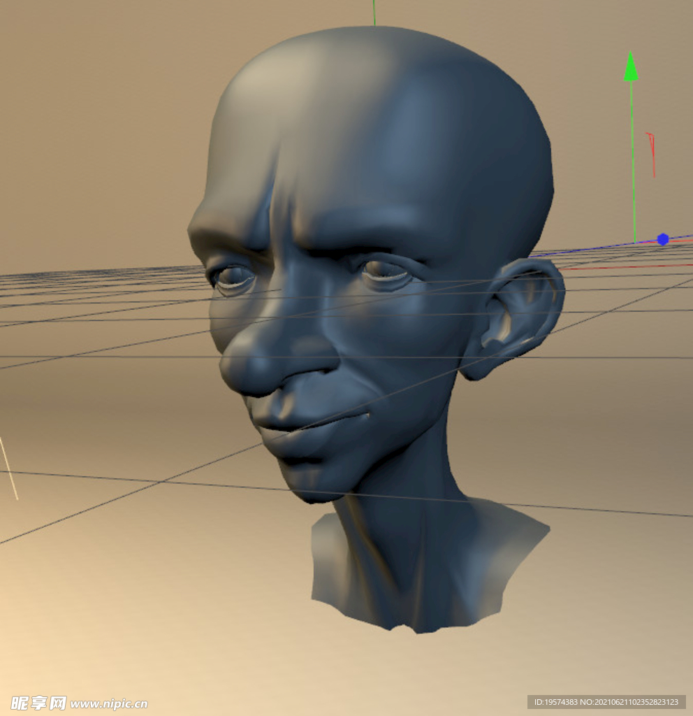 C4D模型人头像