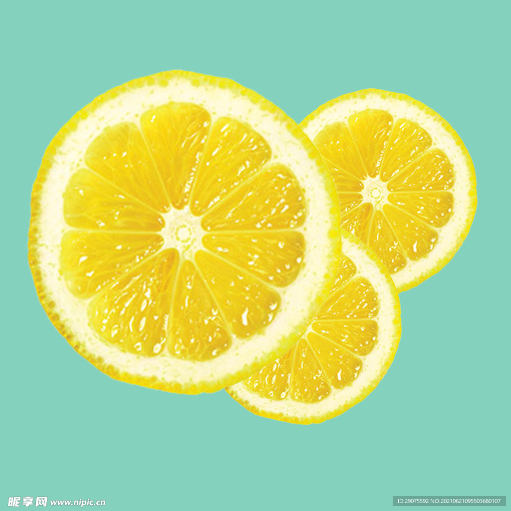 夏日清凉柠檬片插画元素