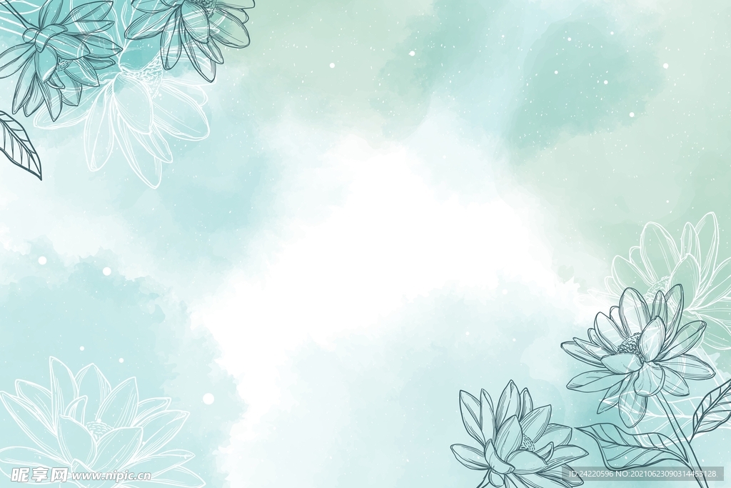 手绘鲜花背景
