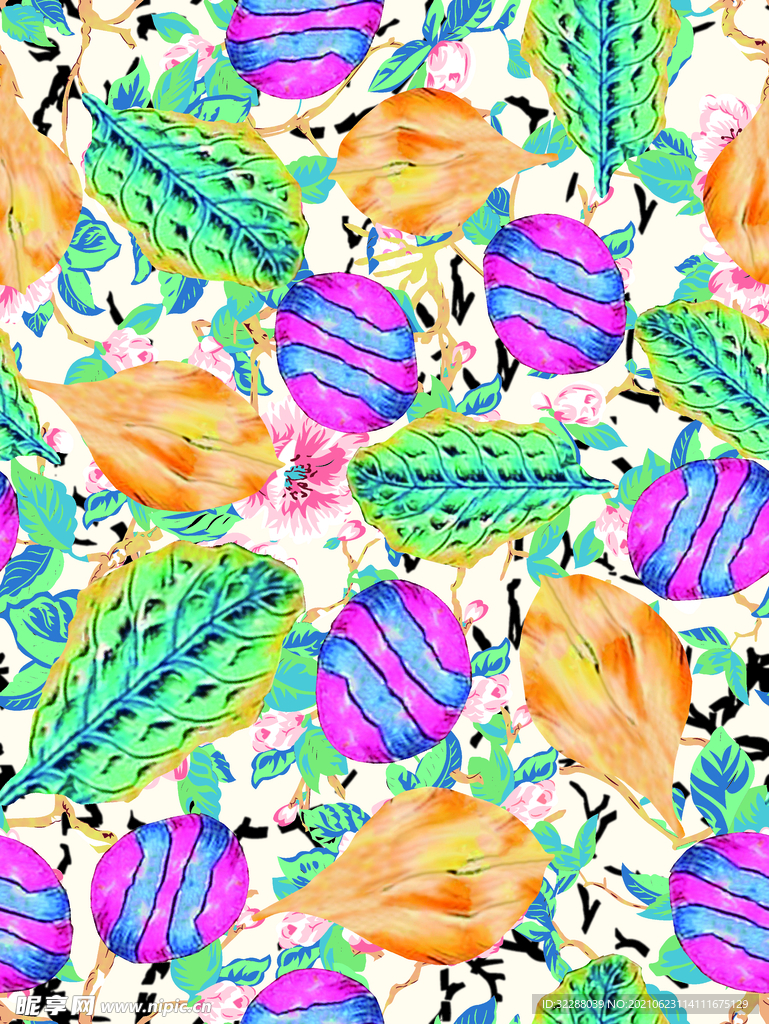 绿叶花 设计 花型 图案 
