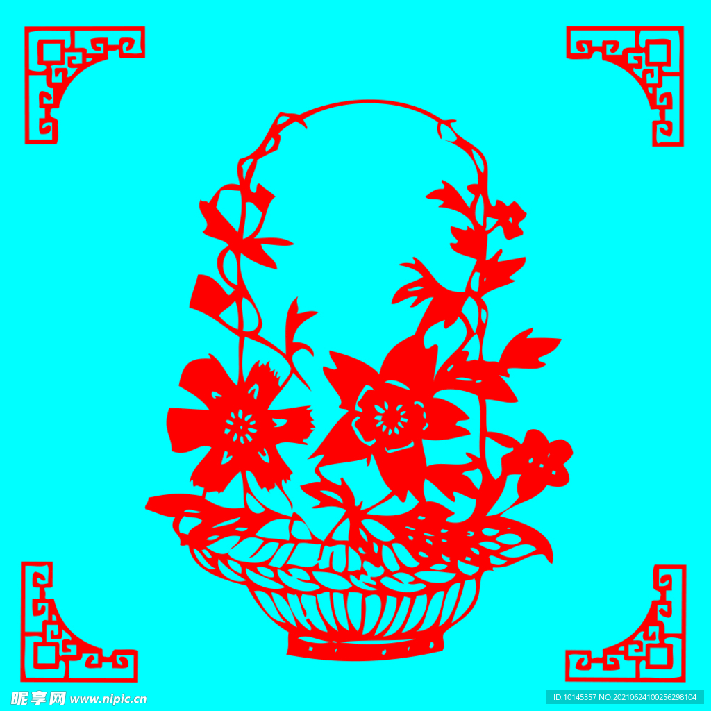 花篮剪纸