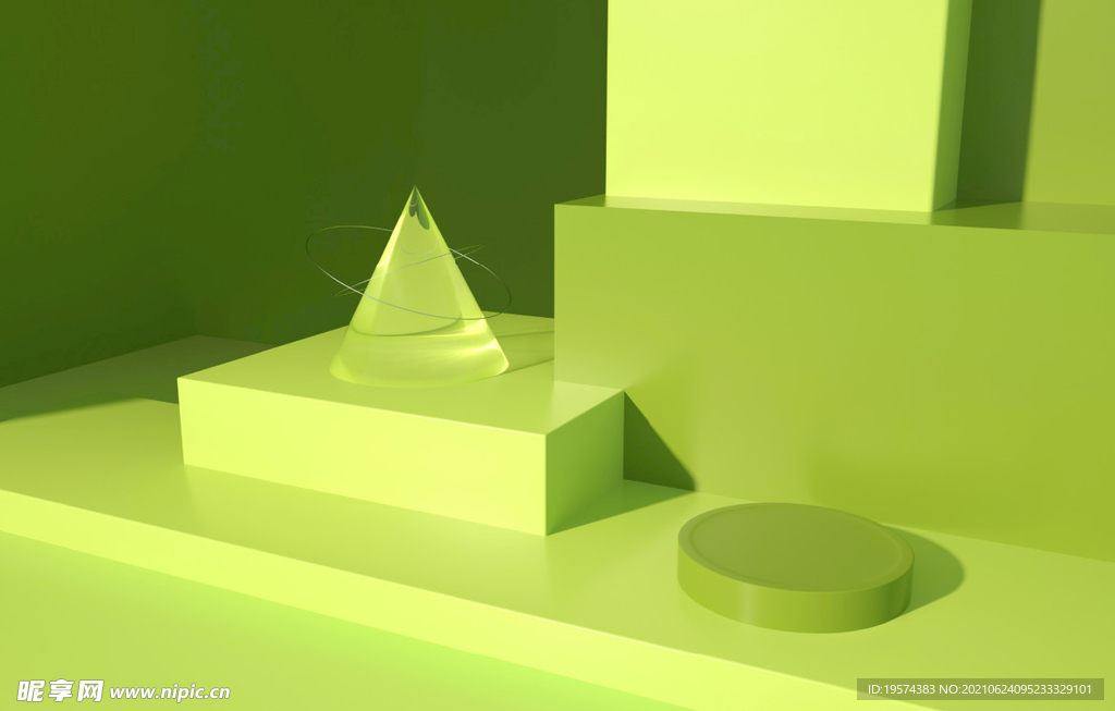 C4D模型绿色风格电商立体场景