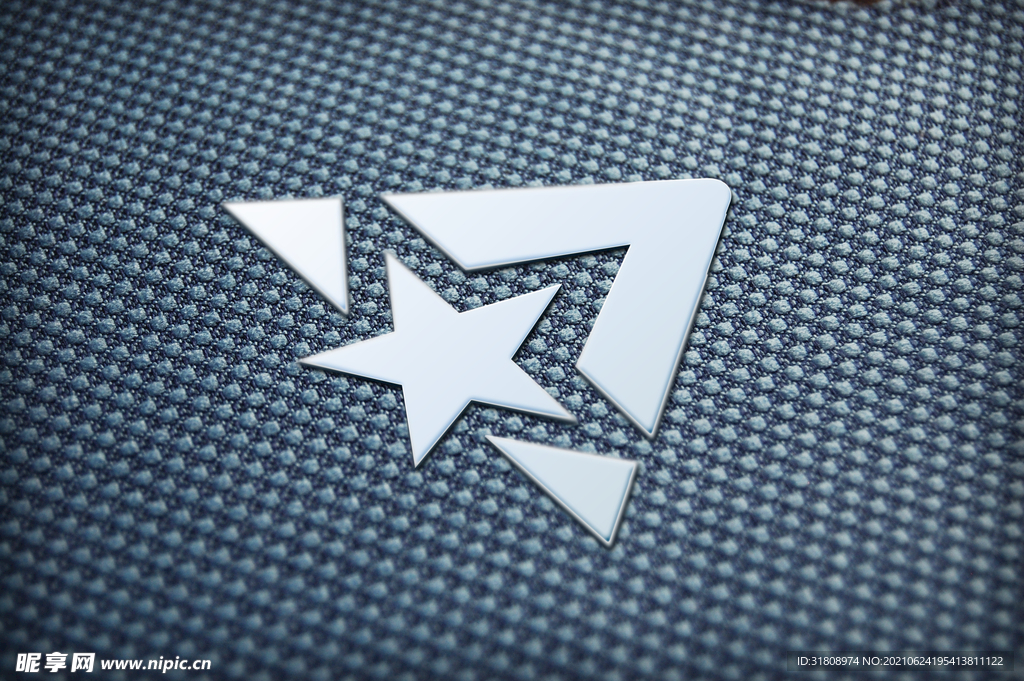 蓝灰色质感纹理银色logo样机