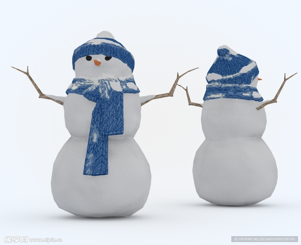 c4d模型雪人雪球圣诞