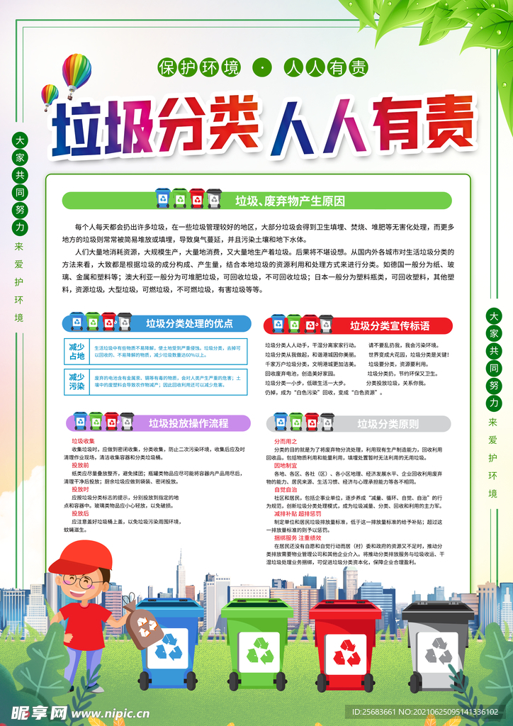 垃圾分类指南标语海报