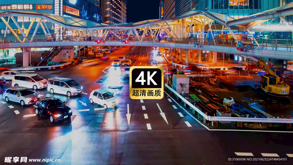 短视频素材夜晚城市街道车流