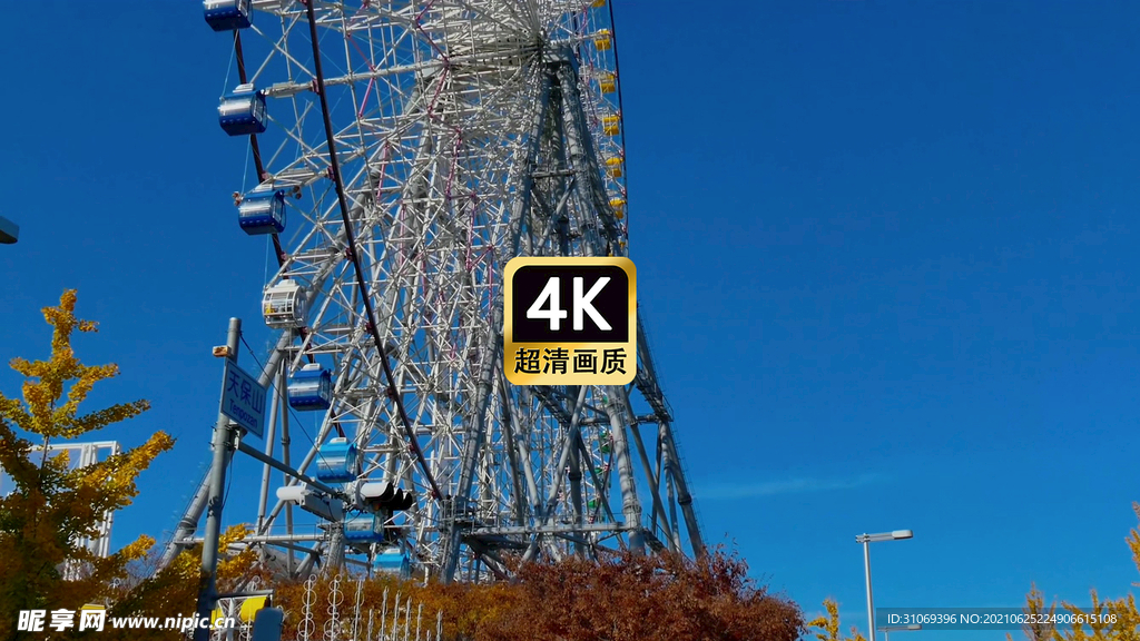 短视频素材游乐场里巨型摩天轮