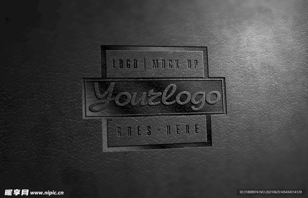 深色背景纹理质感logo样机