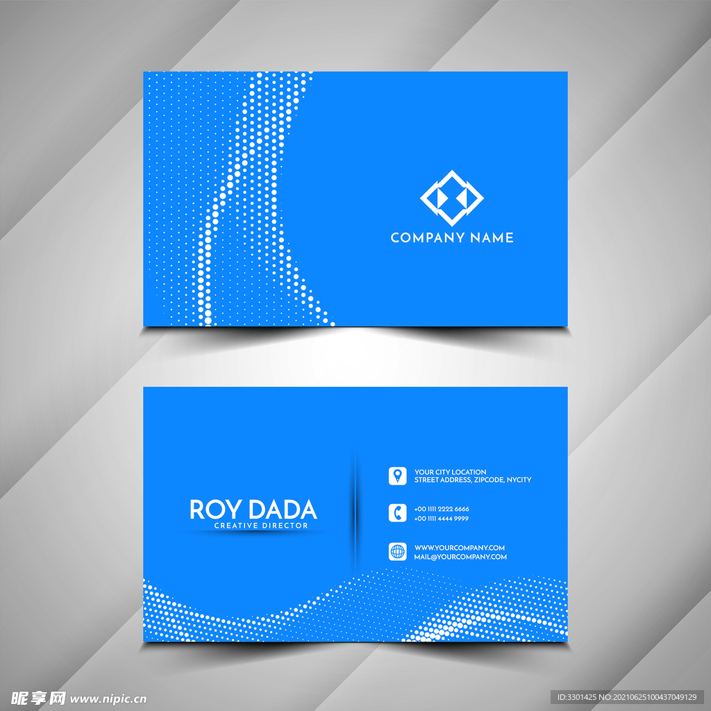 蓝色名片设计