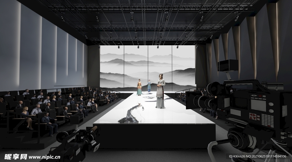 现代T台3d模型