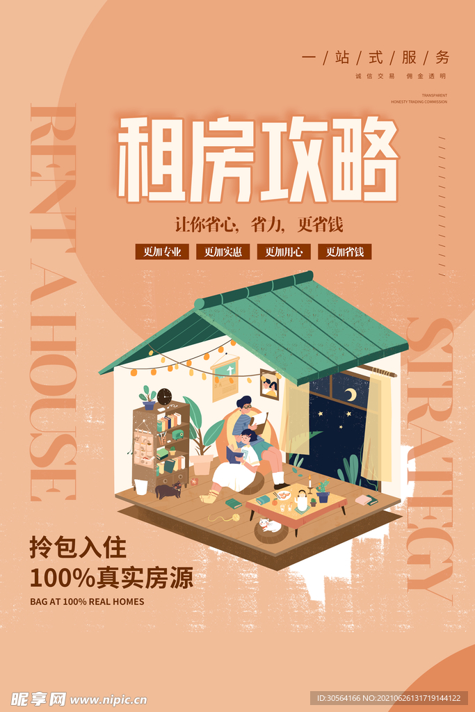 租房攻略促销活动宣传海报素材