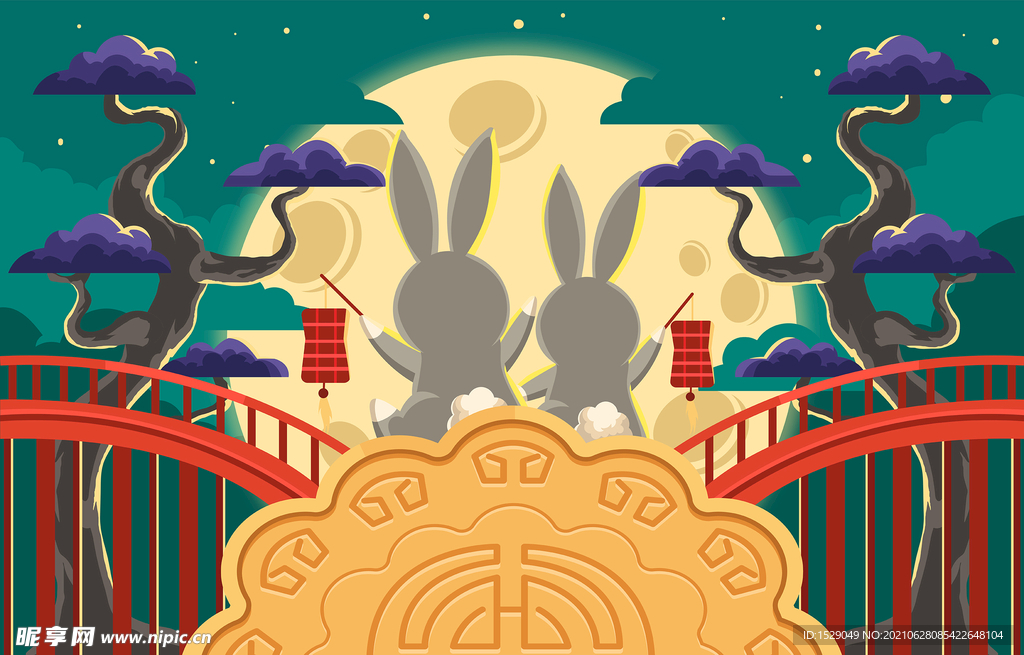 卡通中秋节 