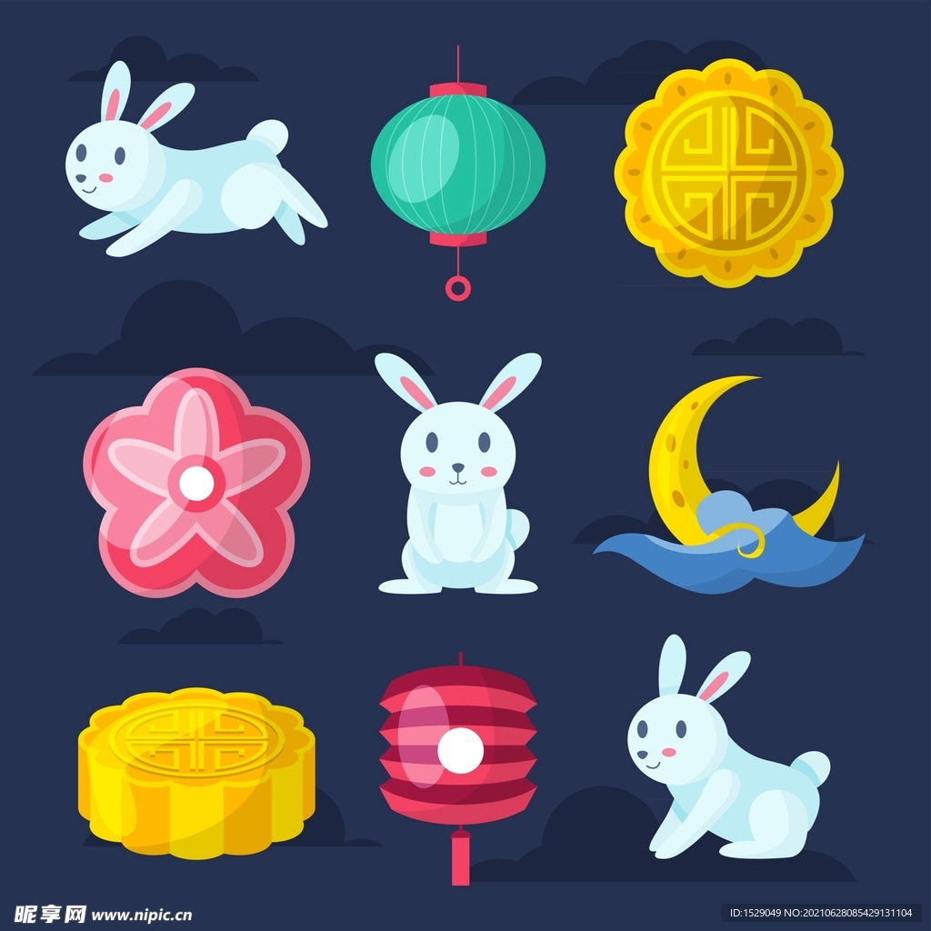 卡通中秋节素材