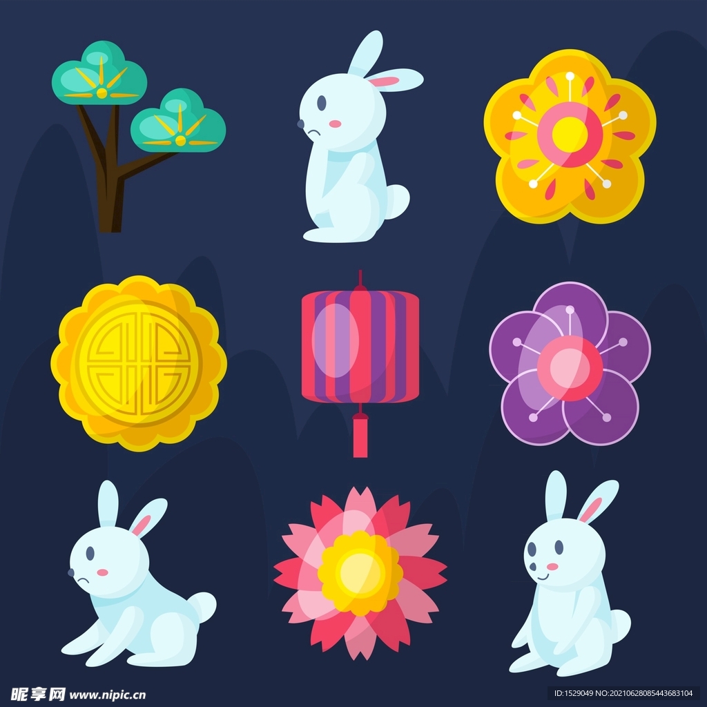 卡通中秋节素材