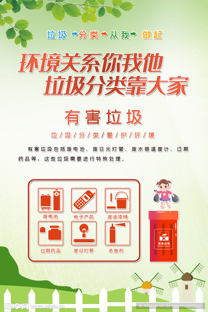 垃圾分类社会公益宣传海报素材
