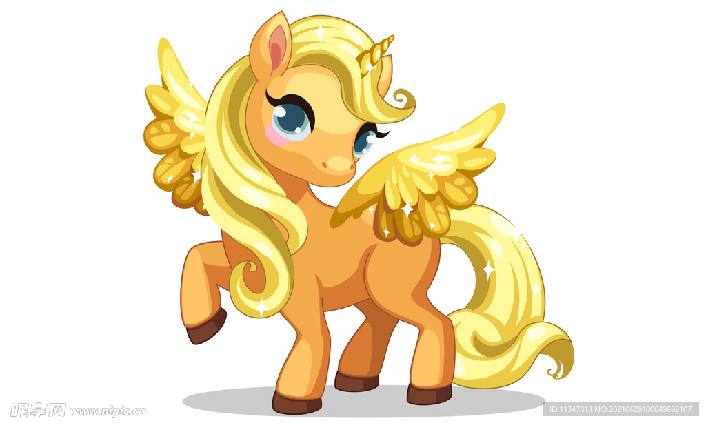 可爱卡通风格独角兽矢量图