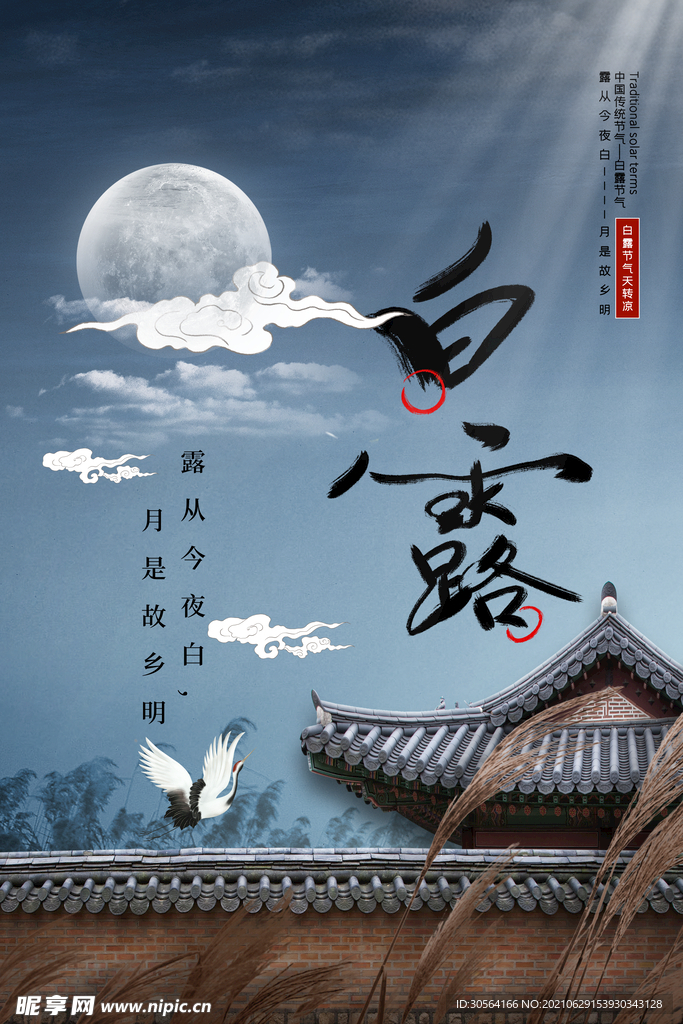 白露节气传统活动宣传海报素材