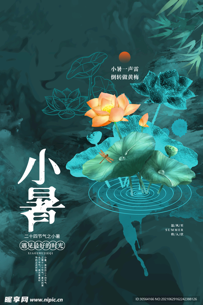 小暑节气传统活动宣传海报素材