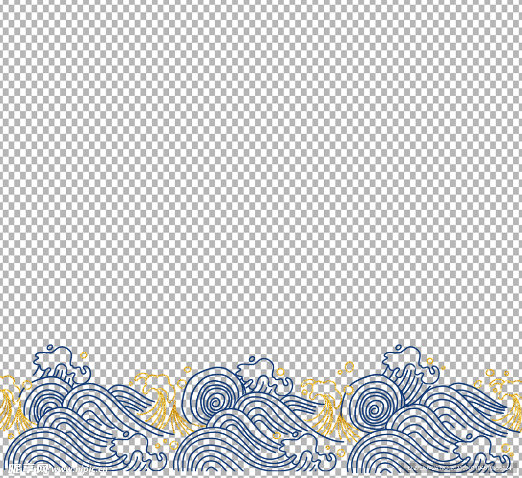 卡通海浪           