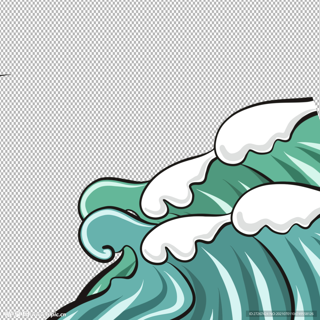 卡通海浪           