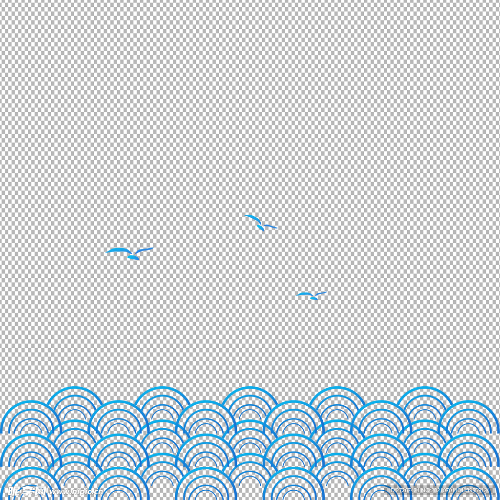 卡通海浪           