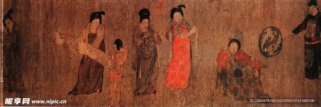 唐代彩绘  
