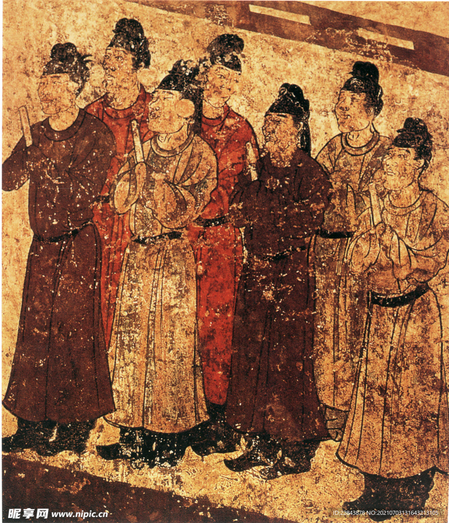 唐代彩绘  