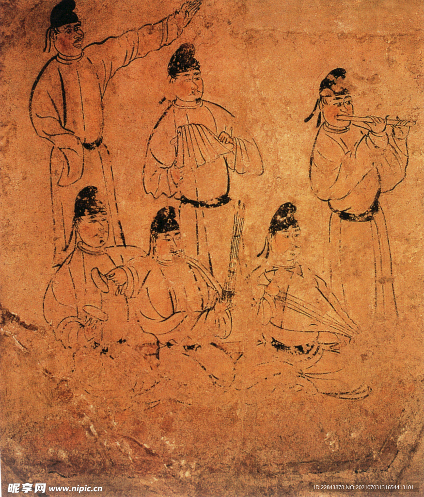 唐代彩绘  