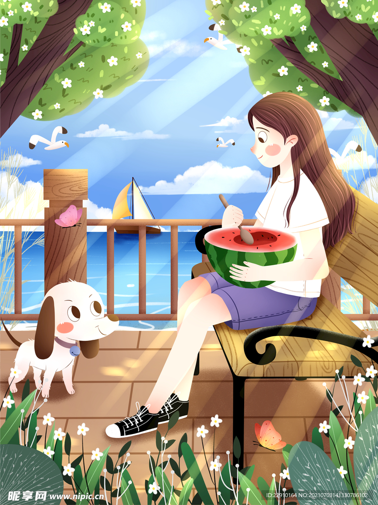 小暑插画 