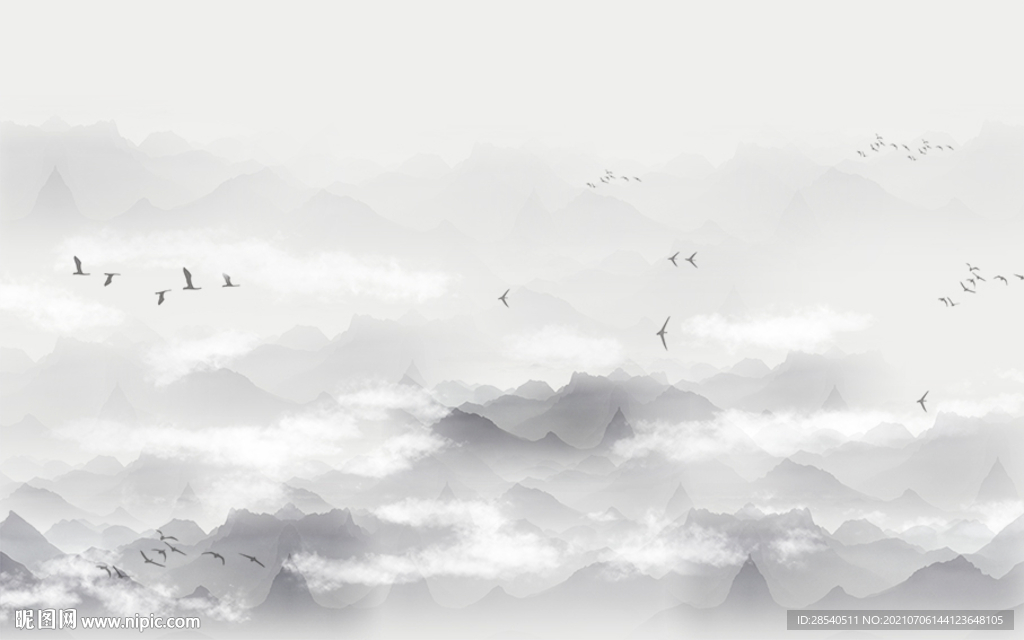 新中式意境山水图片